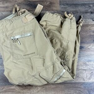 Vintage Abercrombie & Fitch Parachute Pants Womens‎ Small Khaki Cargo Crop